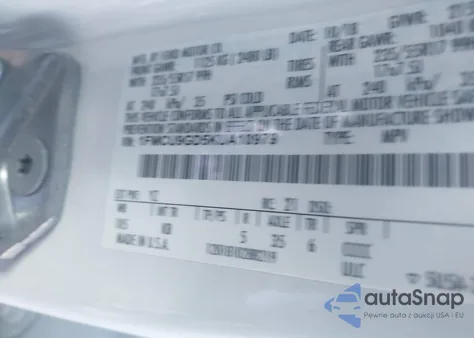 2019 Ford Escape Se from USA, damaged, VIN 1FMCU9GD5KUA10979